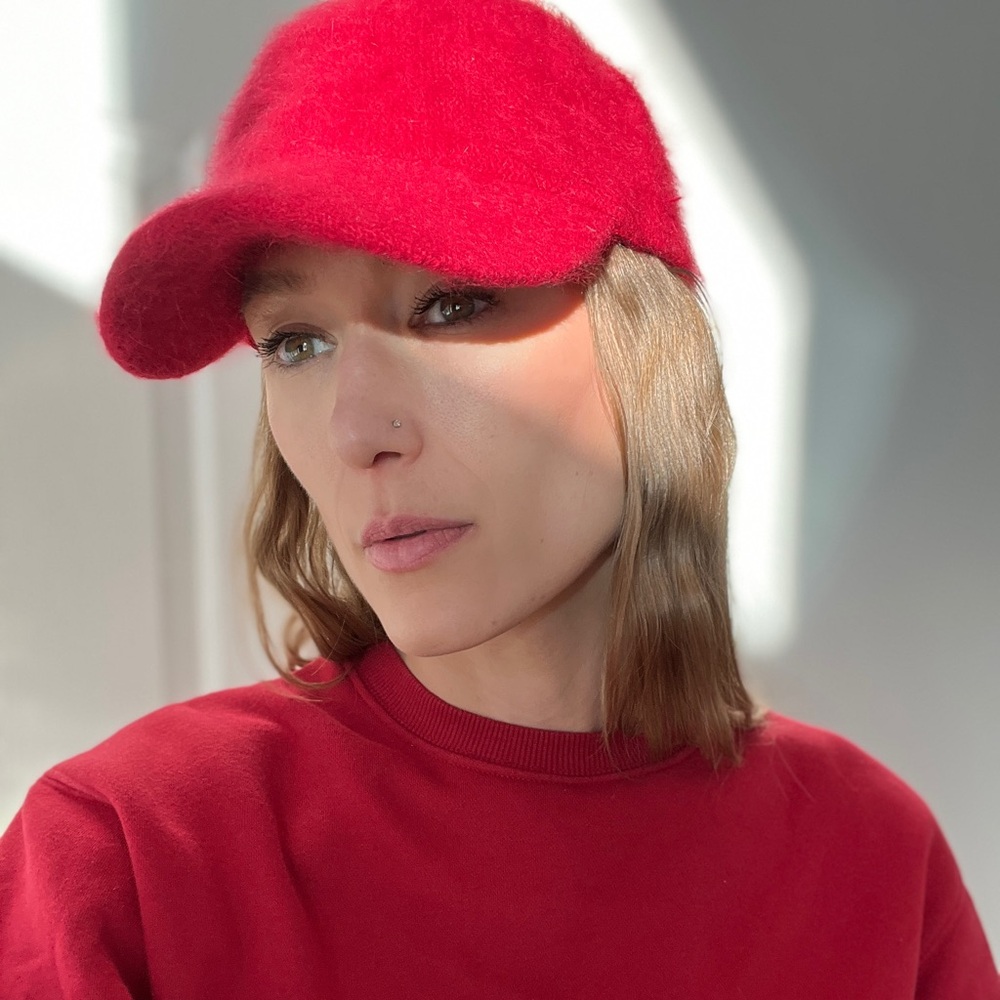 San Diego Hat Co. Red Fuzzy Ballcap